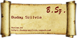 Buday Szilvia névjegykártya